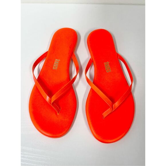 TKEES Shoes - Tkees Lily Neon Orange Flip Flops 6